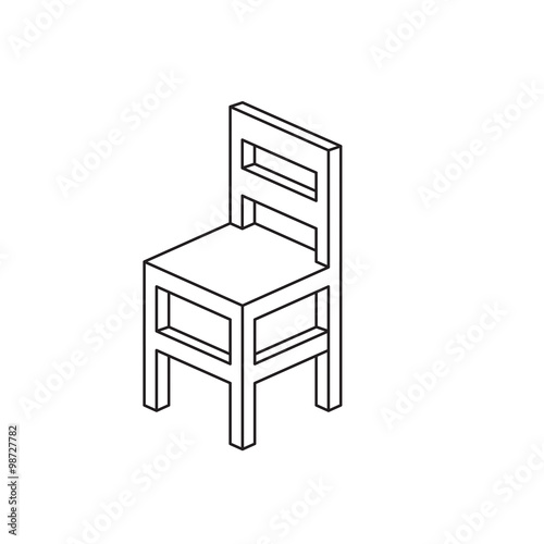 Chair Outline Vector Illustration. Buy this stock vector and explore