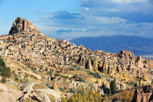 Uchisar Castle And Cappadocia Rock Formations