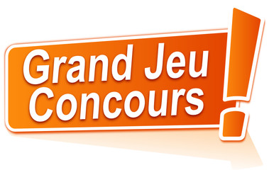 Poster - grand jeu concours sur étiquette orange