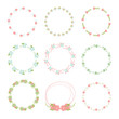 © comzeal - Flower frame collection. Set of cute retro flowers arranged a sh