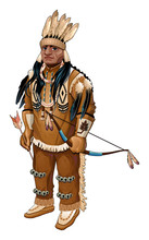 Native American With Bow And Arrow