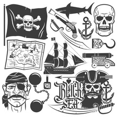 Poster - pirate sign design elements