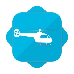 Poster - Blue square icon helicopter