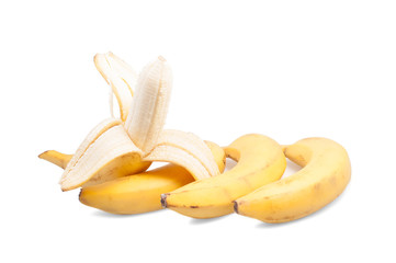 two bananas on a white background isolated