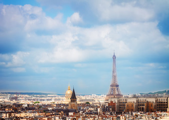  skyline of Paris with eiffel tower