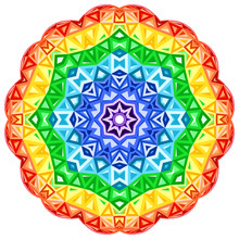 Rainbow Kaleidoscope Vector Vibrant Circle