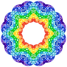 Rainbow Kaleidoscope Vector Vibrant Circle