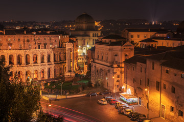 Fototapete - Old Town in Rome, Italy at night