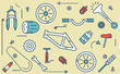bicycle parts illustration.