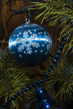 Christmas Ornament With Blue Flake