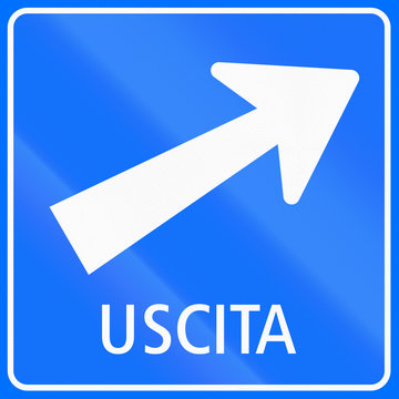 Road sign used in Switzerland - Exit sign in Italian