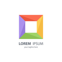 Aufkleber - Geometric logo design. Square icon. Square template.Vector illustration.