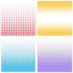 Poster - Vector halftone dots. Set of color halftone dotted backgrounds.
