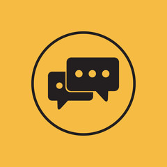 Poster - Black chat icon. Vector illustration.