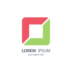 Aufkleber - Geometric logo design. Square icon. Square template.Vector illustration.