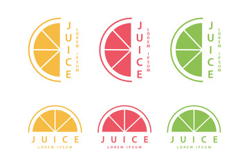 Poster - Lime or lemon fruit drink logo template design. Vector illustration.