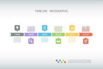 Poster - Timeline Infographic with diagrams and text. Vector design template.