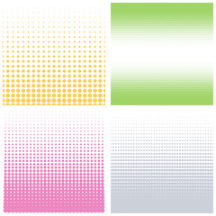 Poster - Vector halftone dots. Set of color halftone dotted backgrounds.