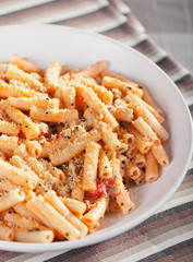 Poster - Penne with tomatos and parmesan cheese