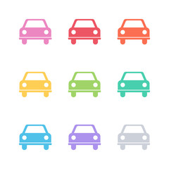 Poster - Set of flat color car icons. Vector illustration.