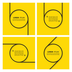 Poster - Set of quote text bubbles on yellow background. Vector illustration.
