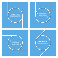 Aufkleber - Set of quote text bubbles on blue background. Vector illustration.