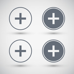 Poster - Plus sign icons. Plus sign buttons. Vector illustration.