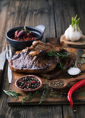 Wall Mural - Grilled beef steak with spices