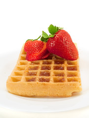 Canvas Print - Waffle with Strawberry