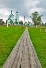 Wall Mural - Road to Church of Transfiguration.N.Sinyachikha