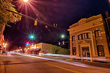 night scenes around olde york white rose city south carolina