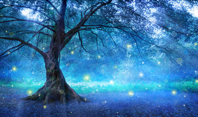 fairy tree in mystic forest