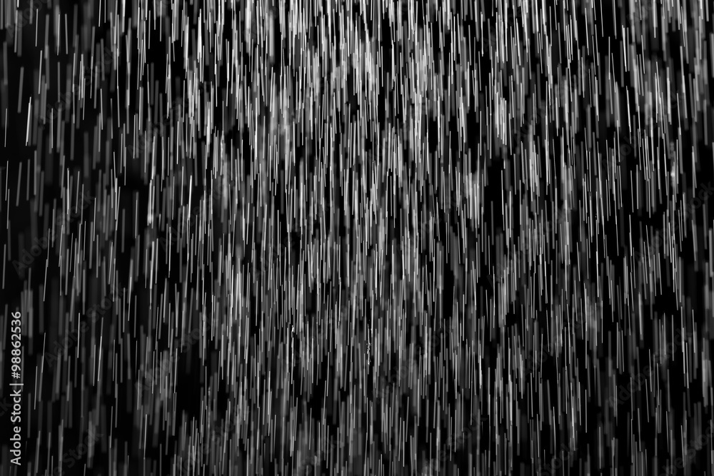 rain on a black background - obrazy, fototapety, plakaty 