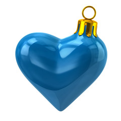 Heart shape blue Christmas ball