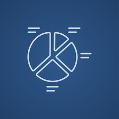 Poster - pie chart line icon.