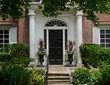 © Spiroview Inc. - front door with portico entrance and flagstone steps