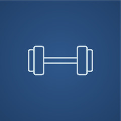 Poster - Dumbbell line icon.