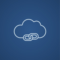 Poster - Cloud computing line icon.