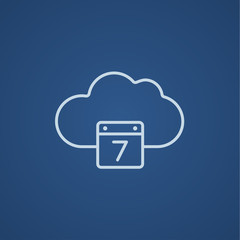 Canvas Print - Cloud computing line icon.