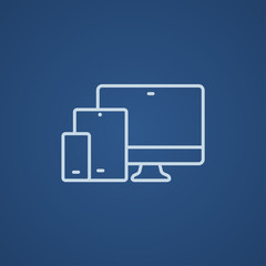 Wall Mural - responsive web design line icon.