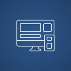 Wall Mural - responsive web design line icon.