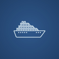 Sticker - Cruise ship line icon.