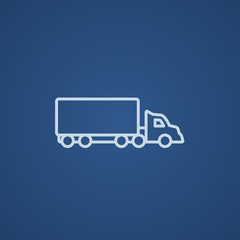 Sticker - Delivery truck line icon.