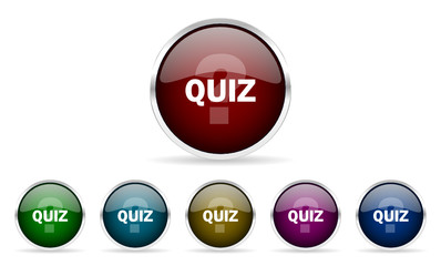 Poster - quiz vector icons set