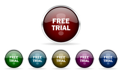 Aufkleber - free trial vector icons set