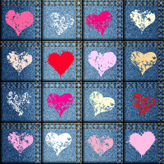 Poster - Texture of denim fabric.