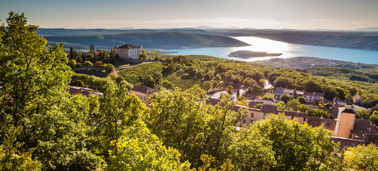 Aiguines, Chateau And Sainte Croix Lake-France