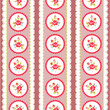 Seamless pattern with pink roses and lace