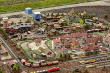 Toy Railway In Model Scale Town At  Xmas Market Time, Stuttgart