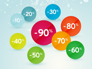 Wall Mural - colored sale tags winter background